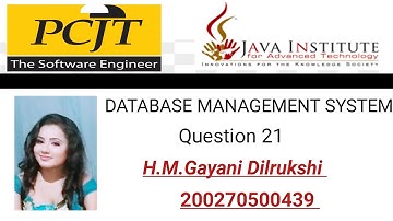 Java Institute | Database Management System | Question Set 21| H.M.Gayani Dilrukshi