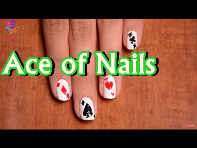 How to Make Deck Of Cards Nail Arts - YouTube