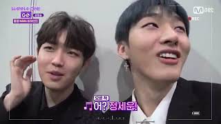 Wanna One Go Zero Base Kim Jaehwan dan Yoon Jisung bertemu Jung Sewoon di MAMA sub indo