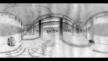 Step-by-step of an equirectangular spherical perspective drawing