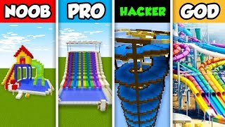 NOOB vs PRO vs HACKER vs GOD : SLIDE BUILD CHALLENGE in Minecraft! (Animation)