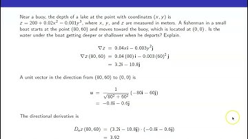 Directional Derivative Application Example