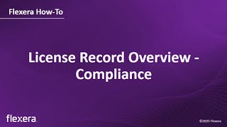 License Record Overview - Compliance