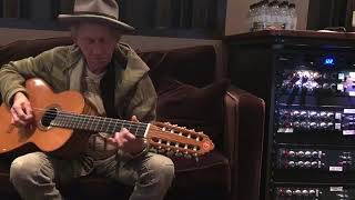 Keith Richards playing on his 10string acoustic guitar rehearsals The Rolling Stones