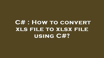 C# : How to convert xls file to xlsx file using C#?