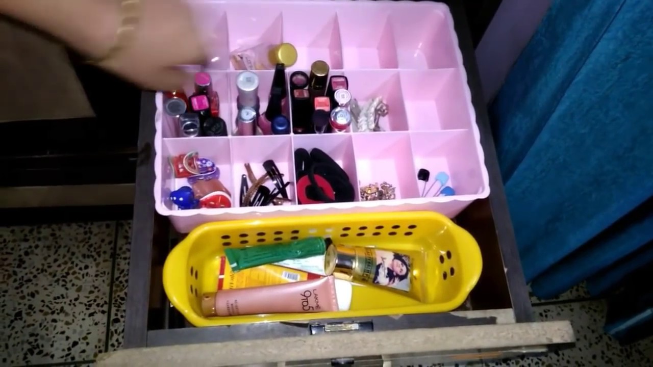 How to Organize Cosmetics in Hindi - DIY Makeup Drawer Organization
