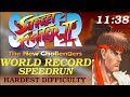 Ryu speedrun new world record hardest difficulty 1138  super street fighter ii the new challengers