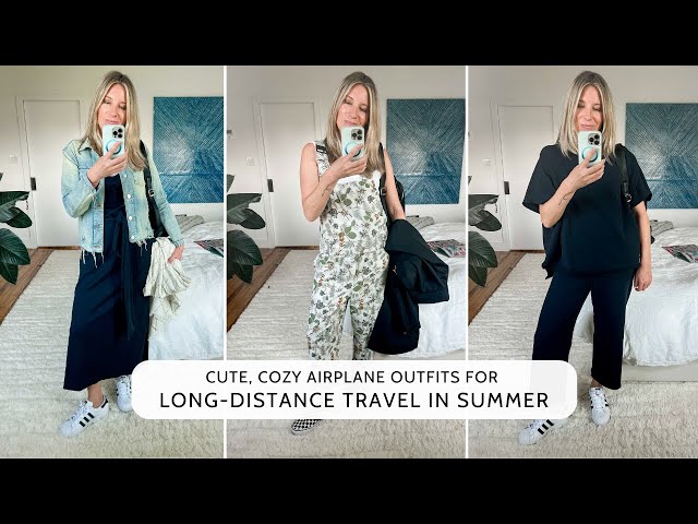Cute, Comfy Airplane Outfits For Long Summer Flights (Think: Layering) 