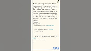 what is encapsulation in java? #java #shorts