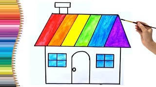 House 🏠 Drawing, Painting, Coloring for Kids \& Toddlers | Let's Draw and Paint Together