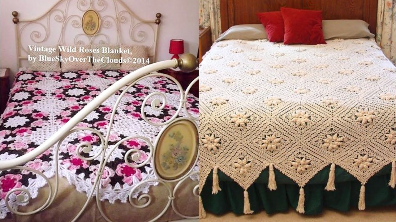 Very Charismatic And Classy Crochet Lace Flower Bedsheets Designs ...