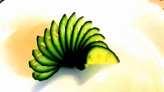 ART IN CUCUMBER DESIGN GARNISH CUTTING - VEGETABLE CARVING & CUCUMBER CARVING LEAF ART IN CUCUMBER DESIGN GARNISH CUTTING - VEGETABLE CARVING & CUCUMBER CARVING LEAF