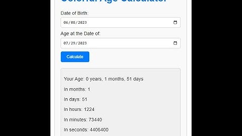 Create Won Age Calculator Tools