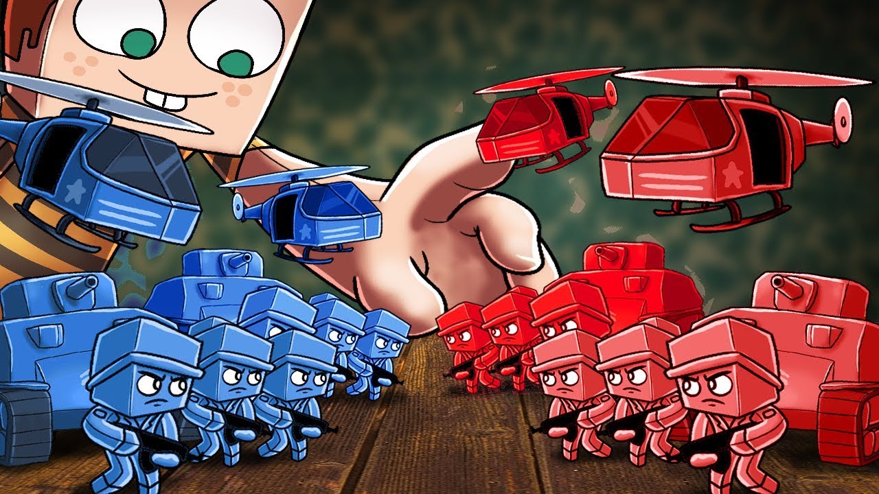 Minecraft Red Base Vs Blue Base Army Soldier Fort Wars Youtube - blue team vs red team stars war edition roblox