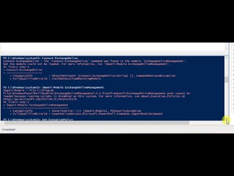 Exchange online module Command error Resolve through Managing the execution policy with PowerShell.