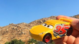 New Disney Cars 3 Toys At The Park - Rusteze Cruz Ramirez Toy Unboxing Family Fun Outdoor Playground
