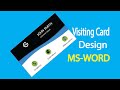 Visiting Card p 3 | Business card design in MS Word | Visiting card Desi...