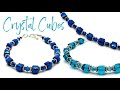 DIY Bead Stringing Bracelet with Crystal Cubes & Crystal Bicones