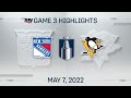 NHL Game 3 Highlights | Rangers vs. Penguins - May 7, 2022