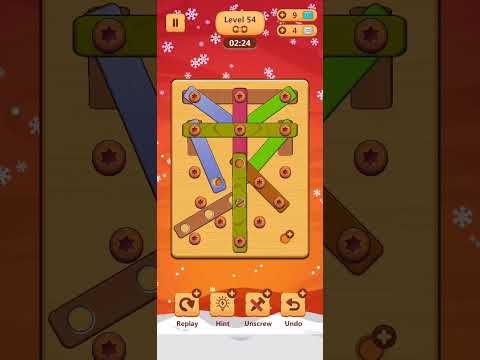 Wood Nuts and Bolts Puzzle Level 54 Gameplay Updated 2024