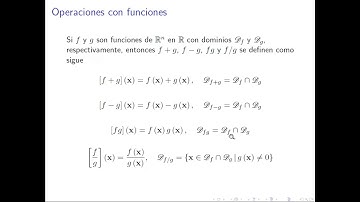 4. Funciones reales de varias variables (Operaciones y concepto de superficie de nivel)
