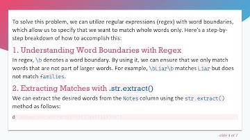 Finding Exact Words in a Pandas DataFrame Column Using Regex
