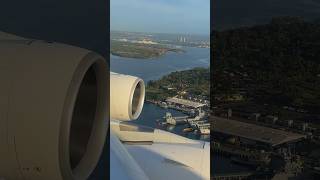 Landing in Pearl Harbor, ANA Airbus A380, Honolulu Airport, Hawaii / Upper Deck Business Class