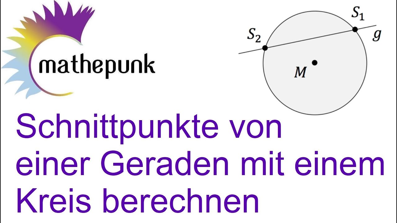 Schnittpunkte von einer Geraden mit einem Kreis berechnen - YouTube