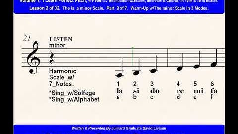 Part 2b. LESSON 2 of 32, The la_a minor scale. EAR TRAINING EXERCISES