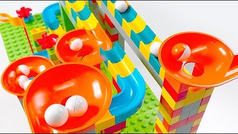 Marble Run ASMR☆ Block coaster Slowly assembled summary video