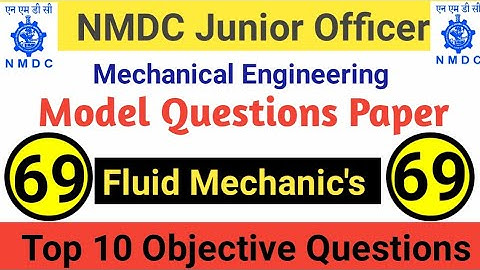 NMDC Model Paper 2021 Top 10 Fluid Mechanic