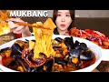 MUKBANGㅣASMR 해산물 듬뿍!! 매운 대왕 짬뽕 만들어봤습니다🌶🌶 달콤한 탕수육,마무리로 밥말아서 먹방🍜 Spicy big jjamppong, Tangsuyuk🍜