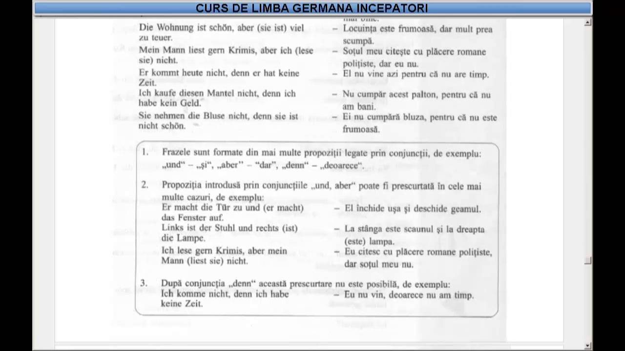 Curs De Limba Germana Incepatori Tema Dictionar Lectia 26