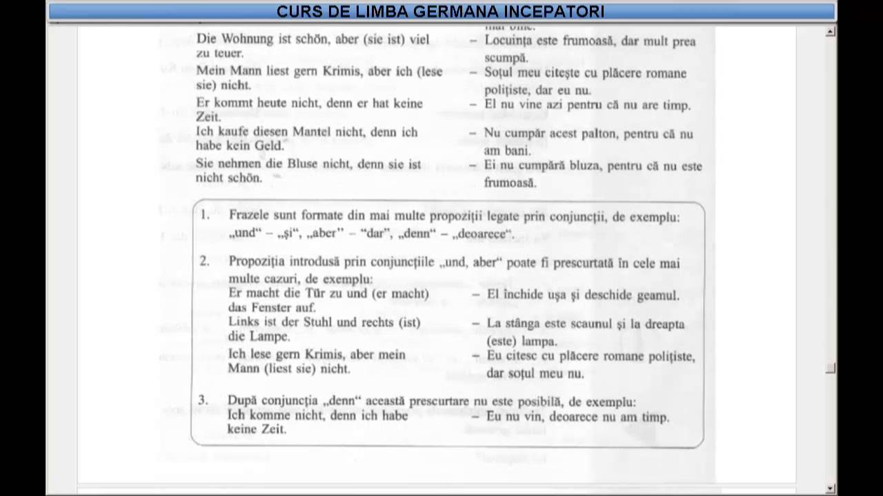 Curs De Limba Germana Incepatori Lectia 26 Platforma De Video