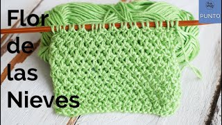 Emoción liebre posición Punto Flor de las Nieves: muy fácil, reversible, ideal para tejer bufandas  y cuellos! - YouTube
