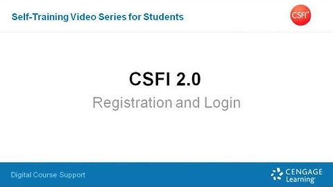 CSFI 2.0: Student Registration and Log In