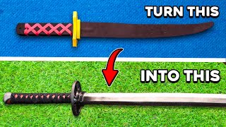 We Turned a $3 Plastic Sword into Tanjiro's Katana!!