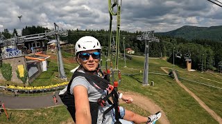 Zipline Klíny - celá jízda 06-2023 / GoPro 7 a GoPro 10 / 60 fps