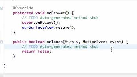 Android Application Development   71   Setting up the OnTouch Method