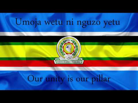 East African Anthem English  Swahili lyrics Jumuiya Afrika Mashariki