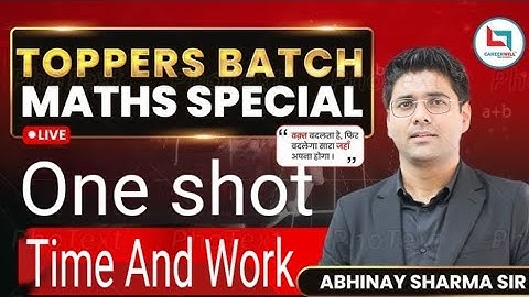 One Shot Time and Work | Chain Rule | Work and Wages | SSC CGL Maths By Abhinay Sharma