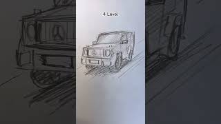 Realistic car drawing | رسم سيارة مرسيدس #shorts