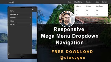 Responsive Mega Menu Dropdown Using HTML CSS & jQuery | Navigation mega menu Full Tutorial #uioxygen