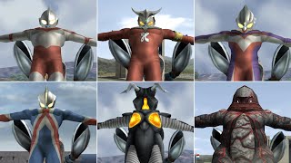 バルタン星人に投げられるウルトラマンと怪獣【ウルトラマンFE3】