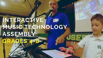 Interactive Music Technology Assembly - 4th Grader Making a Beat
