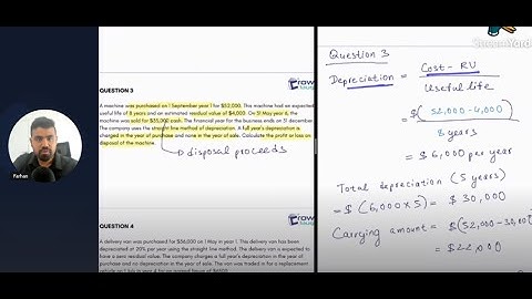 Depreciation Calculation- ACCA Financial Accounting (FA) Lectures (Examples)