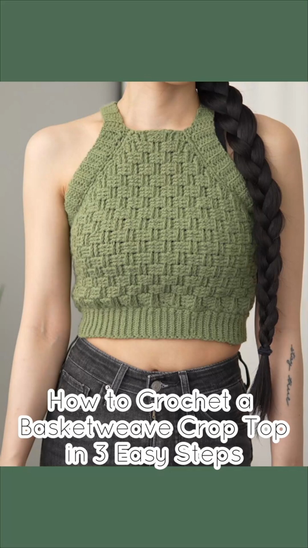 How to Crochet a Basketweave Crop Top in 4 Easy Steps #crochet