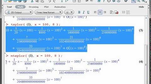 Maple - Taylor series