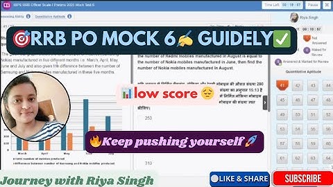🎯GUIDELY RRB PO MOCK 6 ✍️ | 🛑HARD ⏰ | SHARE SCORE 📝👆|MY SCORE📊 #youtubevideos #rrb #ibps #rrbpo 