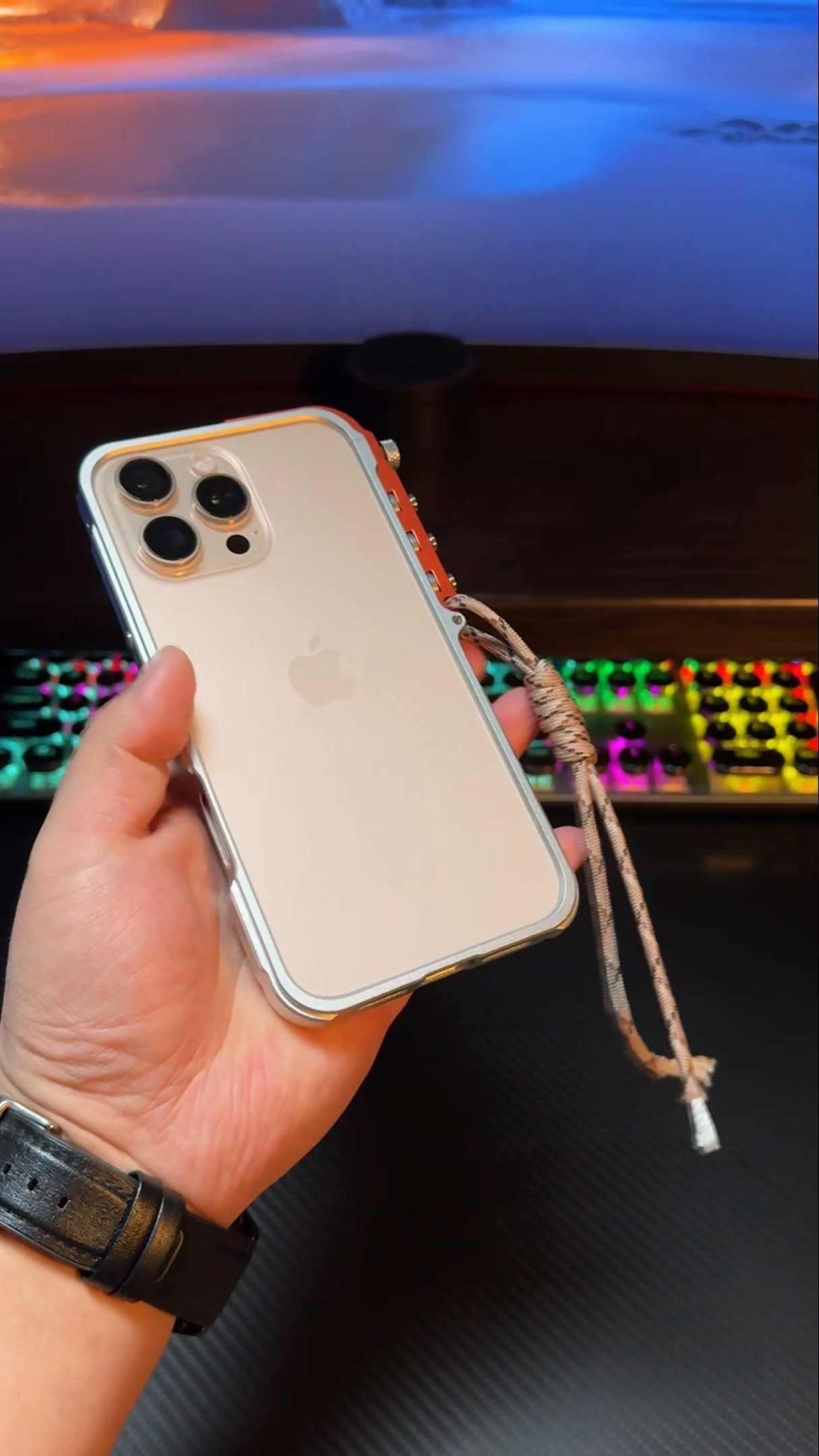 Apple 16promax personalized aluminum alloy pure frame cool mechanical design full of high-end